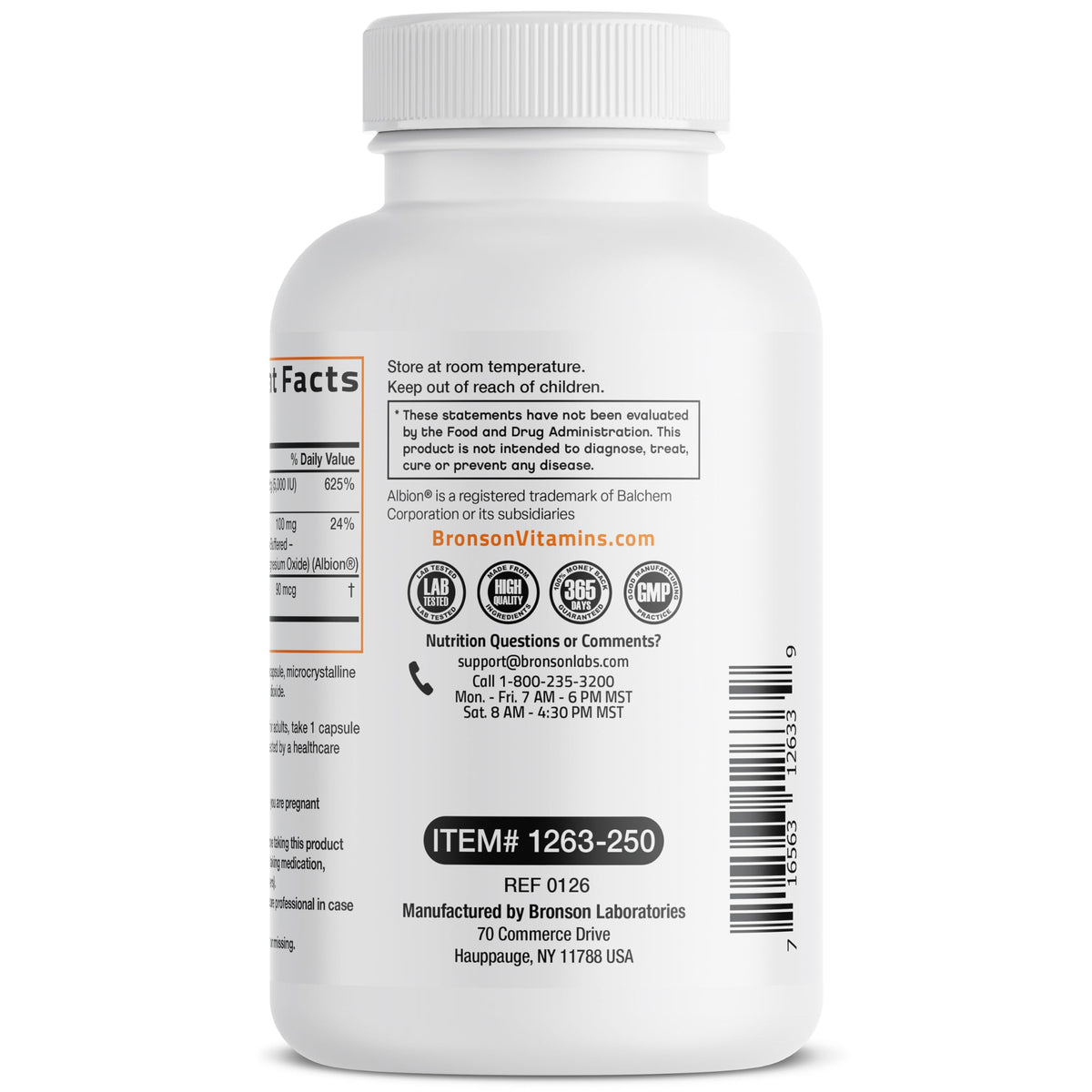 Bronson Vitamine K2 + D3 250 capsules sur une table