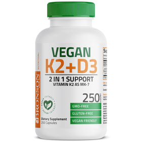 Bronson Vitamine K2 + D3 Végane 250 Capsules, vue avant
