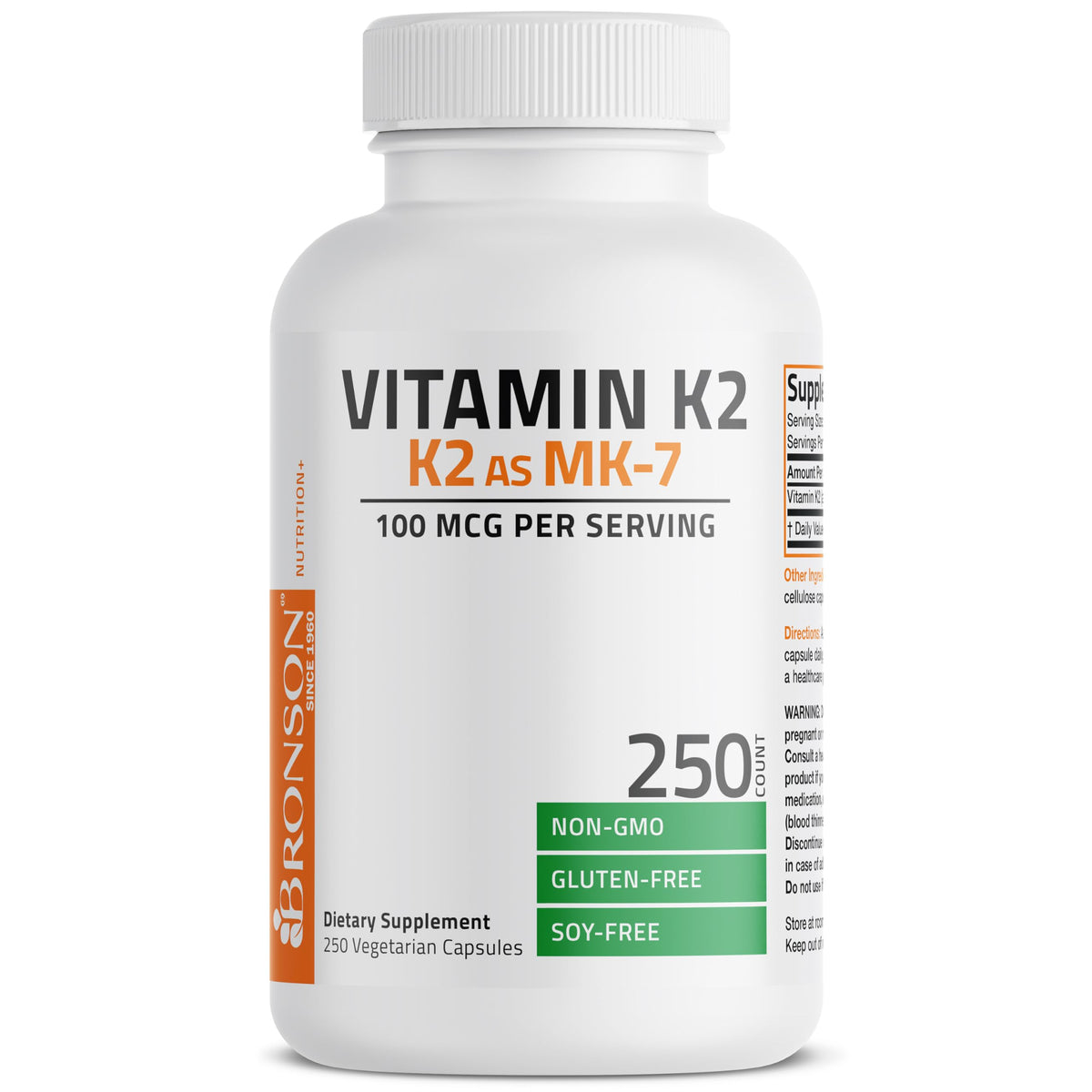 Bronson Vitamine K2 MK-7 100 mcg boîte ouverte