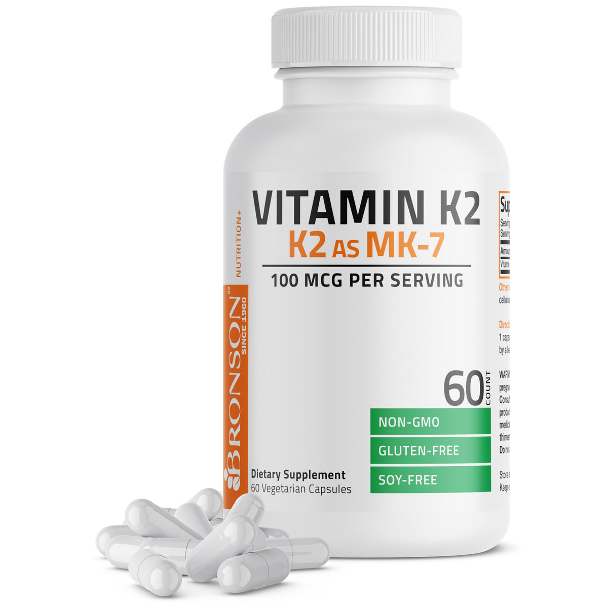 Bronson Vitamine K2 MK-7 100 mcg capsules avant