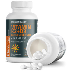 Bronson Vitamine K2 MK-7 + D3 prise quotidienne