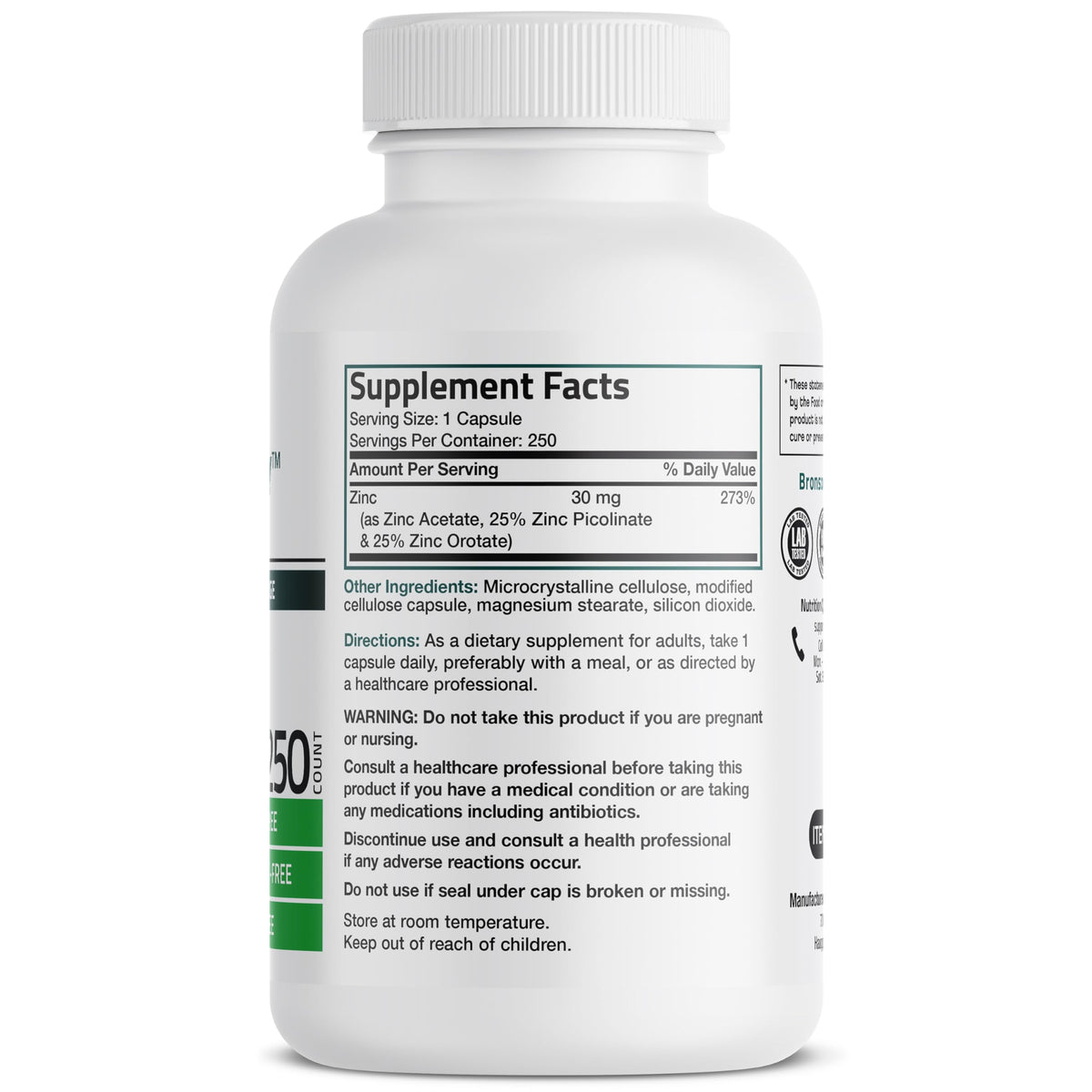 Bronson Zinc Triple Play 30 mg bottle with label