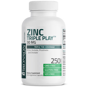 Bronson Zinc Triple Play 30 mg nutritional information