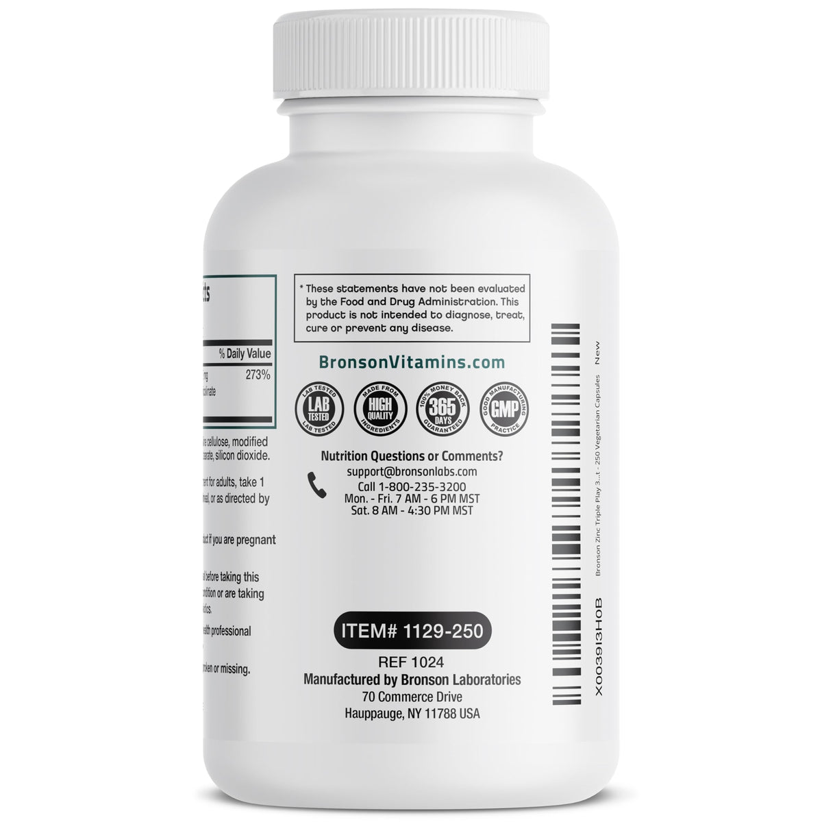 Bronson Zinc Triple Play capsules in a hand