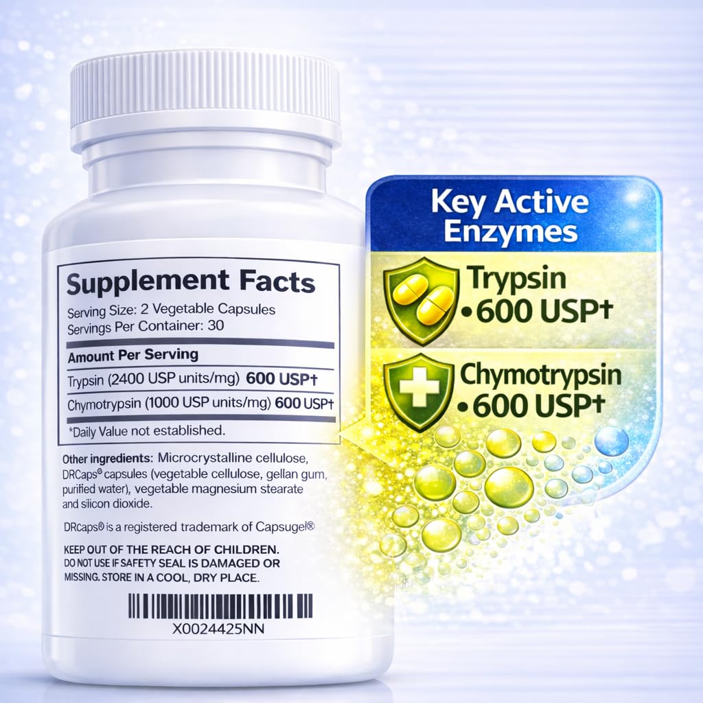 Bruizex Complément Alimentaire Multi-Enzymes 60 Capsules sur une table