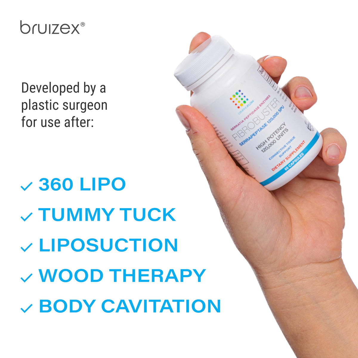 Bruizex FibroBuster 120 000 SPU gélules sur fond blanc