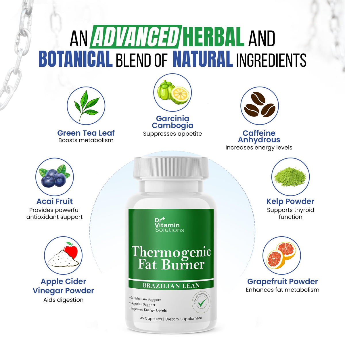 Brûleur de graisse DR VITAMIN SOLUTIONS avec ingrédients naturels