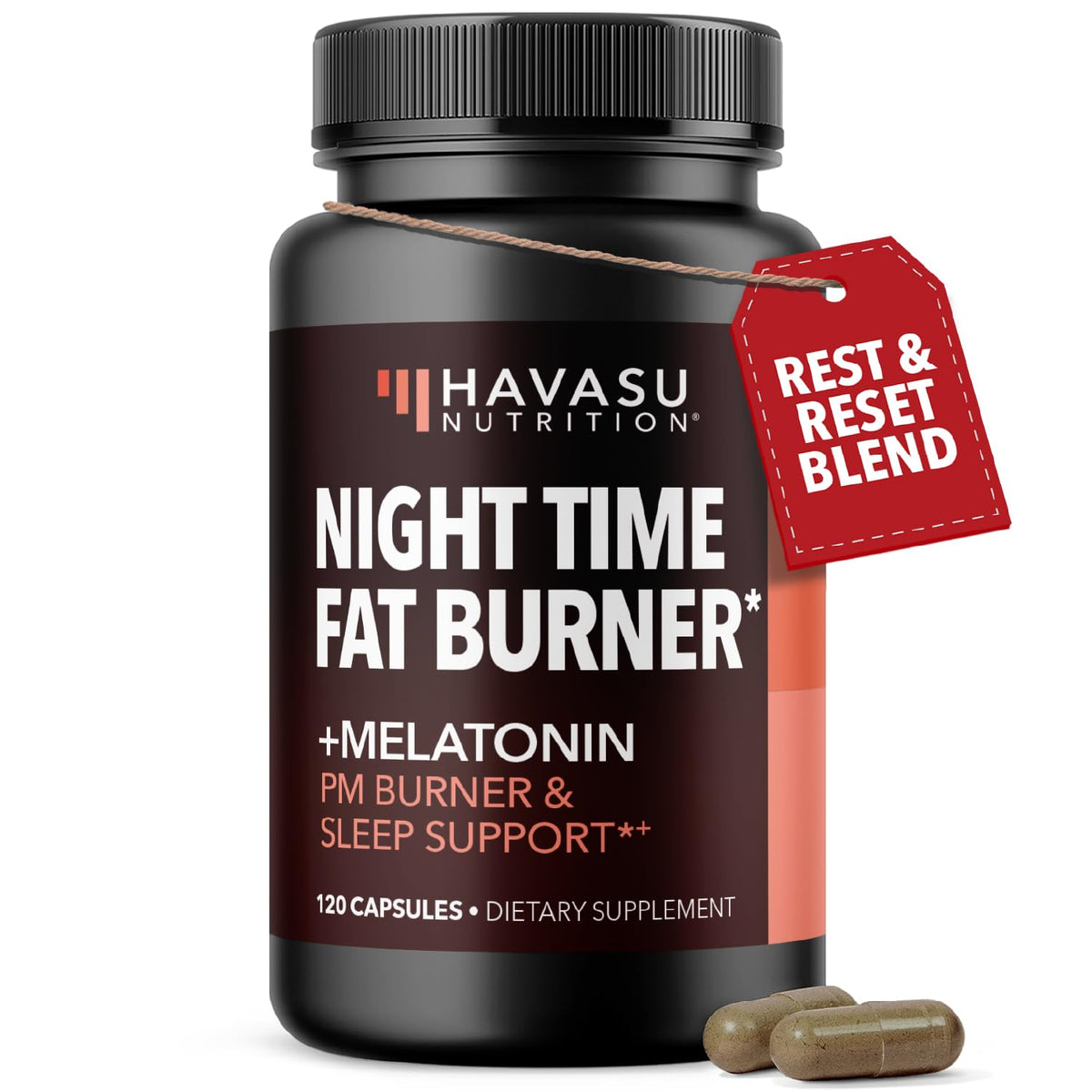 Brûleur de graisse nocturne HAVASU NUTRITION, flacon de 120 capsules