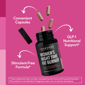 Brûleur de Graisse Nocturne HAVASU NUTRITION ouvert avec gélules à l'intérieur