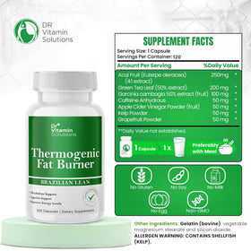 Brûleur de graisse thermogénique DR VITAMIN SOLUTIONS capsules sur fond blanc