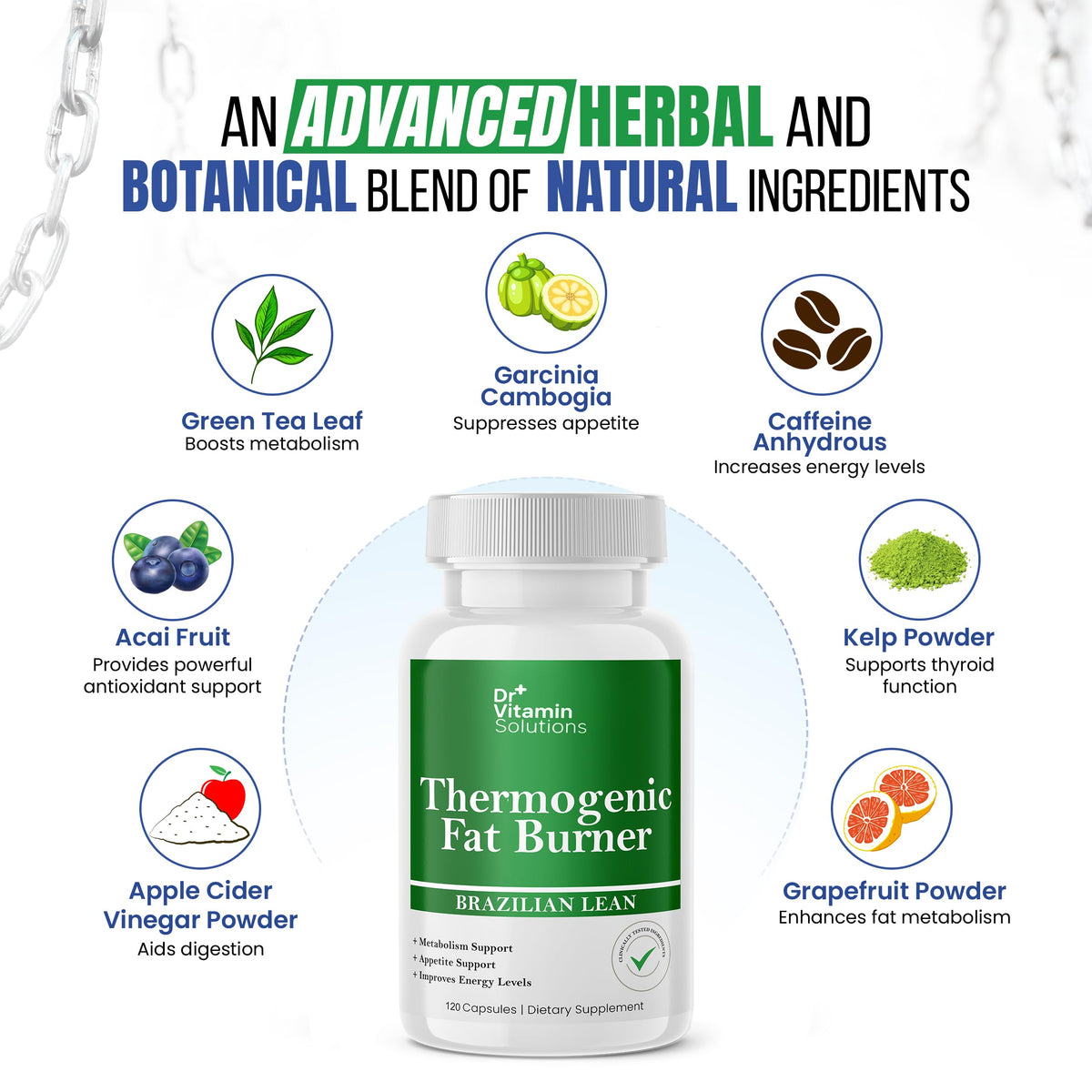 Brûleur de Graisse Thermogénique DR VITAMIN SOLUTIONS sur une table