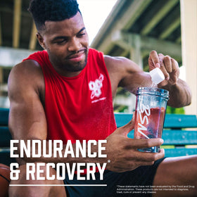 BSN Amino X Poudre BCAA Framboise Bleue en gros plan