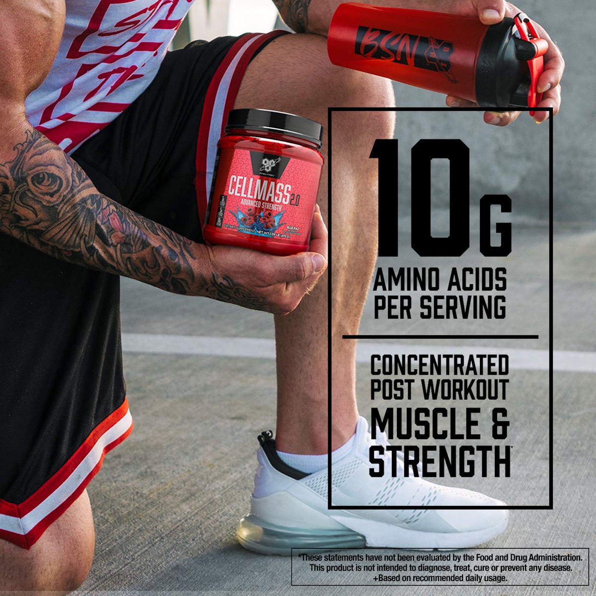 BSN Cellmass 2.0 poudre de récupération post-entraînement 640g emballage