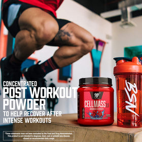 BSN Cellmass 2.0 poudre de récupération post-entraînement 640g en préparation