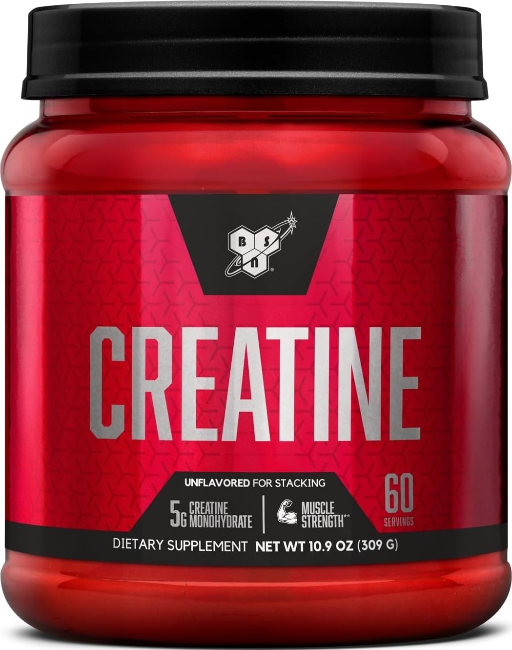 BSN créatine monohydrate micronisée 5g par portion, emballage avant