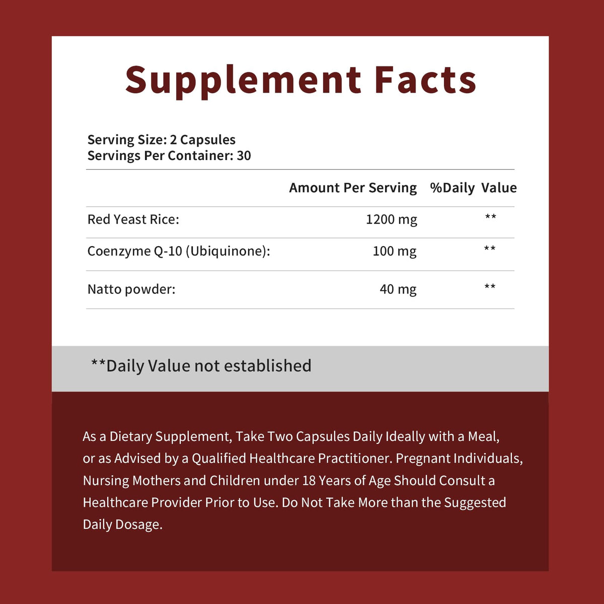 Bterlif Riz Rouge CoQ10 capsules avec une main les tenant