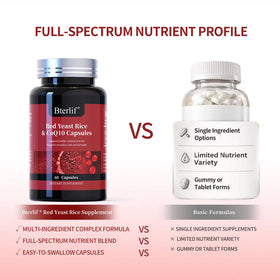 Bterlif Riz Rouge CoQ10 flacon ouvert montrant capsules