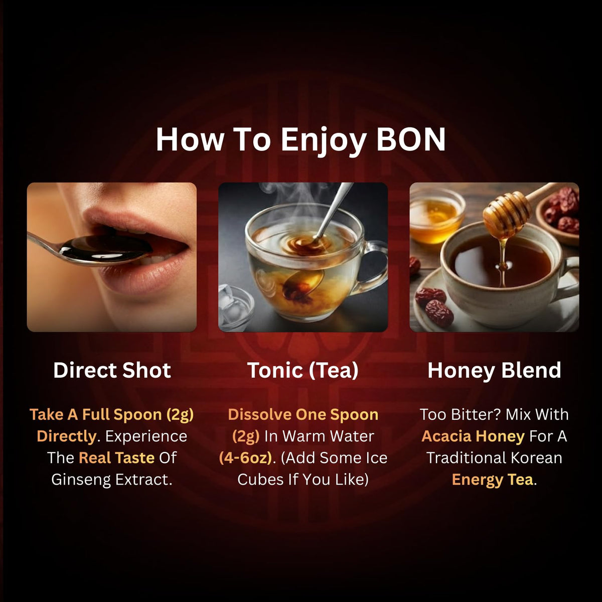 BTGIN Extrait de Ginseng Rouge Coréen 90g vue de dos