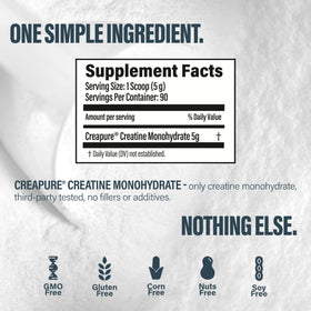 BUBS Naturals Creatine Monohydrate 549g dans un shaker