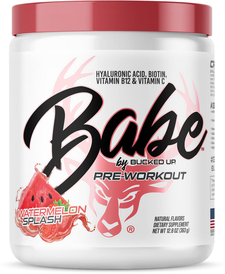 Bucked Up Babe Pré-Workout Poudre Femme 431g saveur Pastèque vue avant