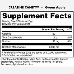 Bucked Up Creatine Candy Pomme Verte, comprimés à mâcher