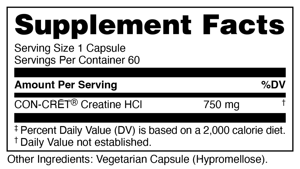 Bucked Up Créatine HCL capsules vue de haut avec étiquette