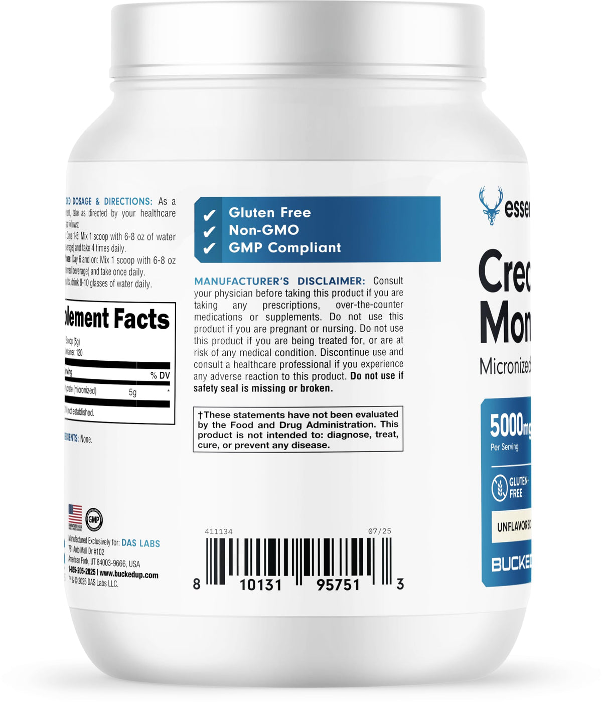 Bucked Up Créatine Monohydrate 600g dans un environnement de gym