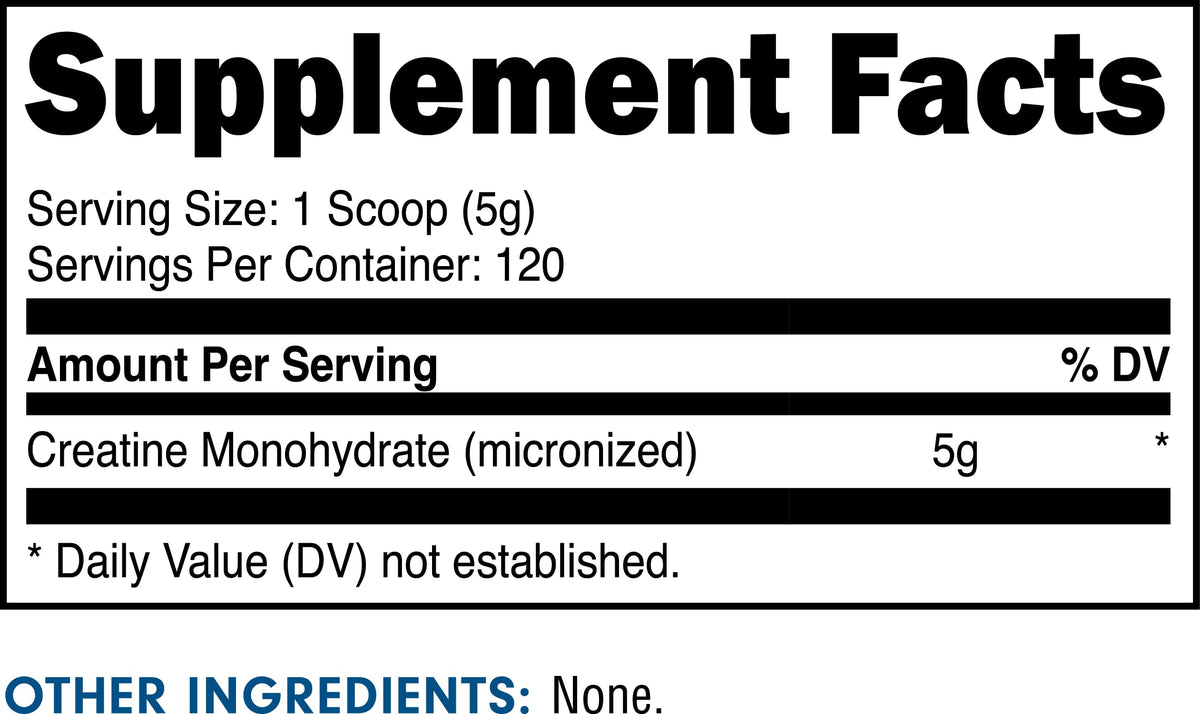 Bucked Up Créatine Monohydrate 600g dos du packaging