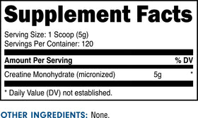 Bucked Up Créatine Monohydrate 600g dos du packaging