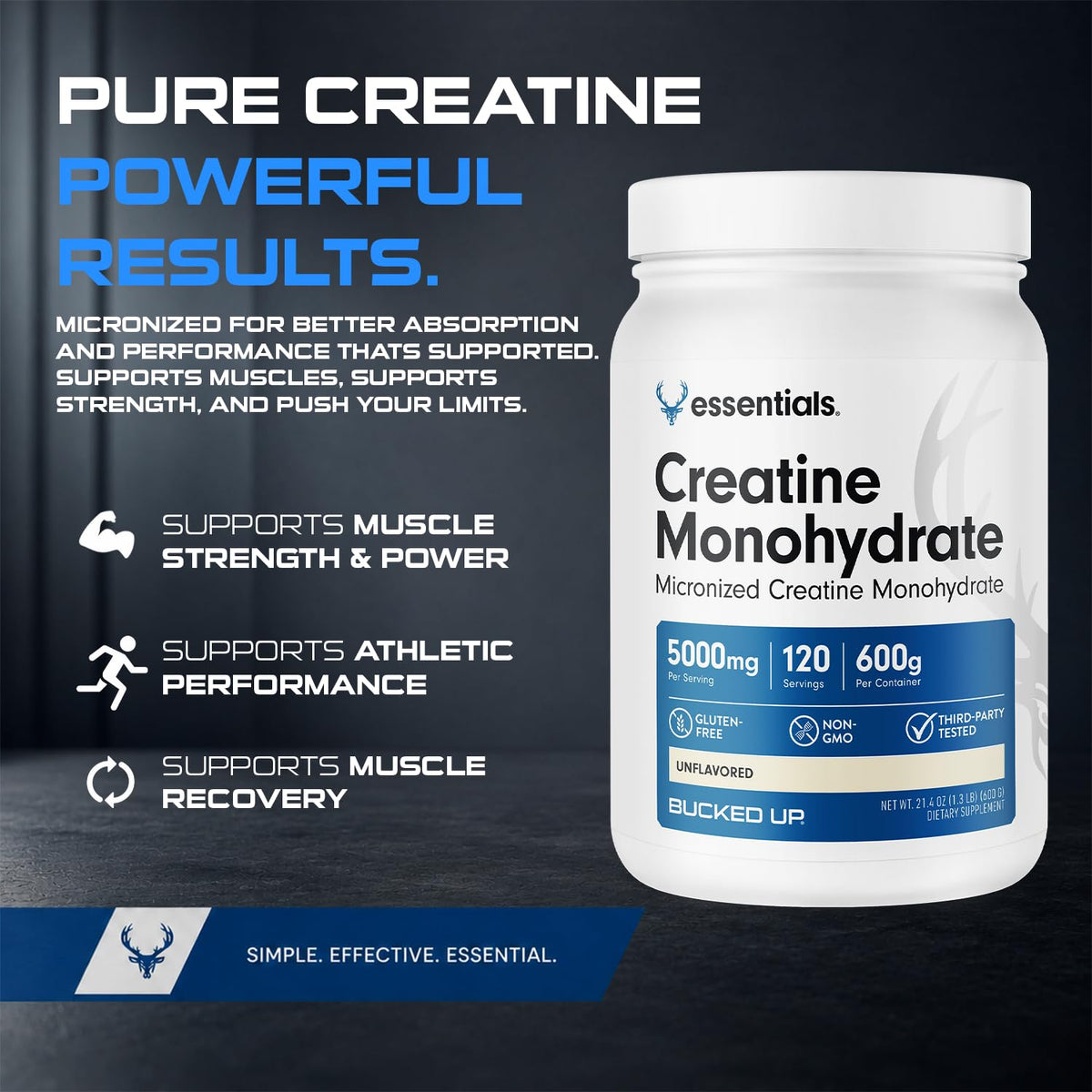 Bucked Up Créatine Monohydrate 600g en utilisation dans un shake