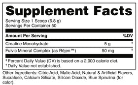Bucked Up Creatine Monohydrate Framboise Bleue 250g avec cuillère
