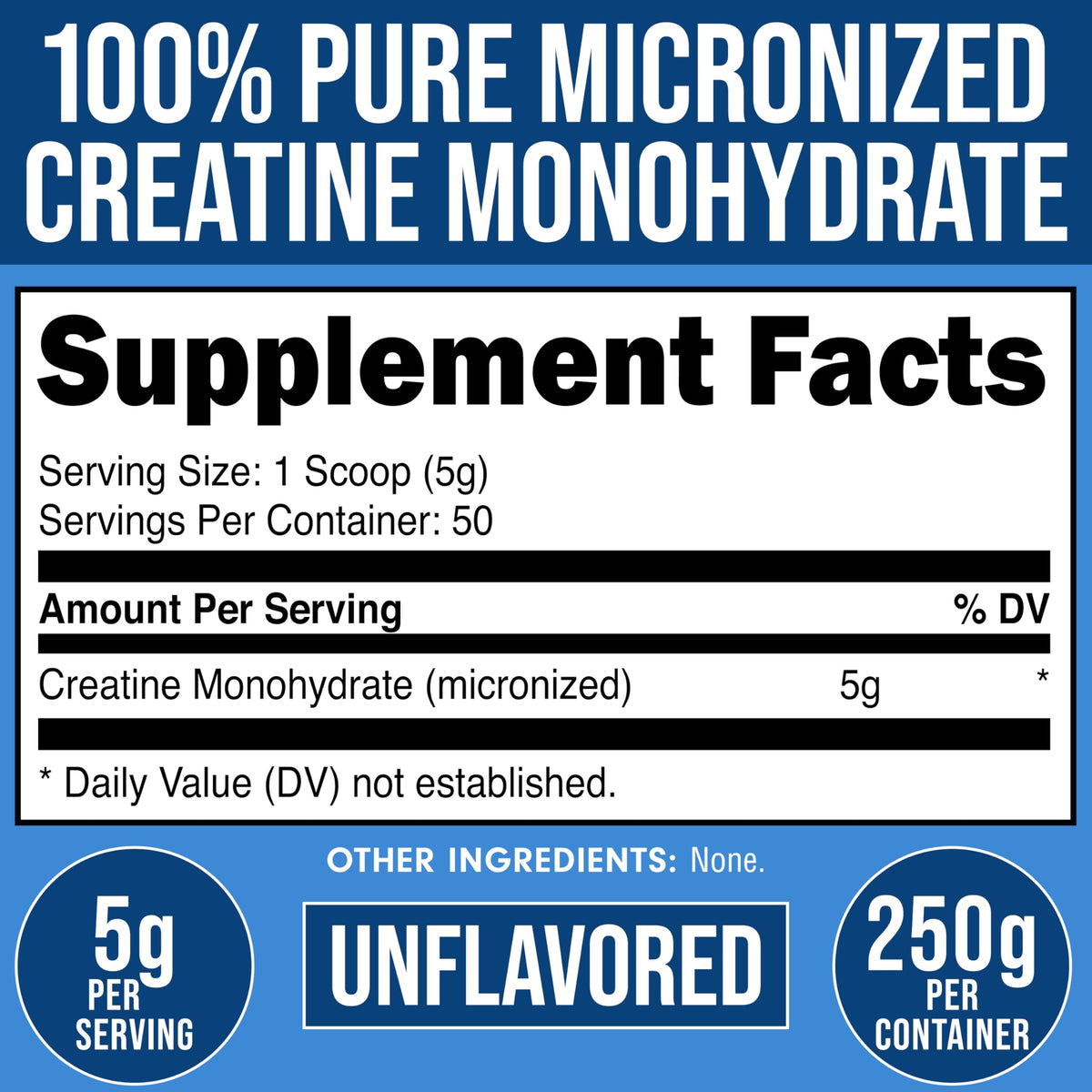 Bucked Up créatine monohydrate micronisée 330g étiquette et informations nutritionnelles