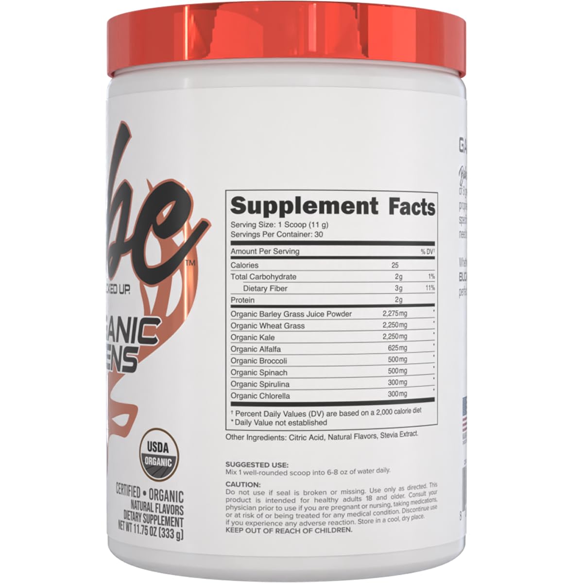Bucked Up Greens Superfood Powder 408g close-up of powder