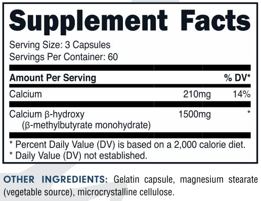 Bucked Up HMB 1500mg 60 capsules ouvertes avec une capsule