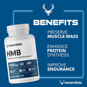 Bucked Up HMB 1500mg 60 capsules vue de côté