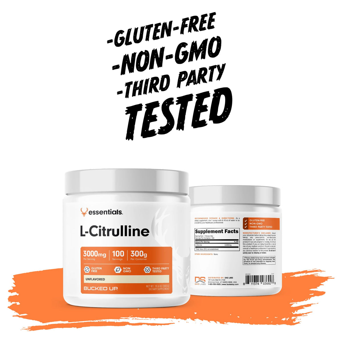 Bucked Up L-Citrulline 3000mg poudre, mise en scène avec des équipements de sport