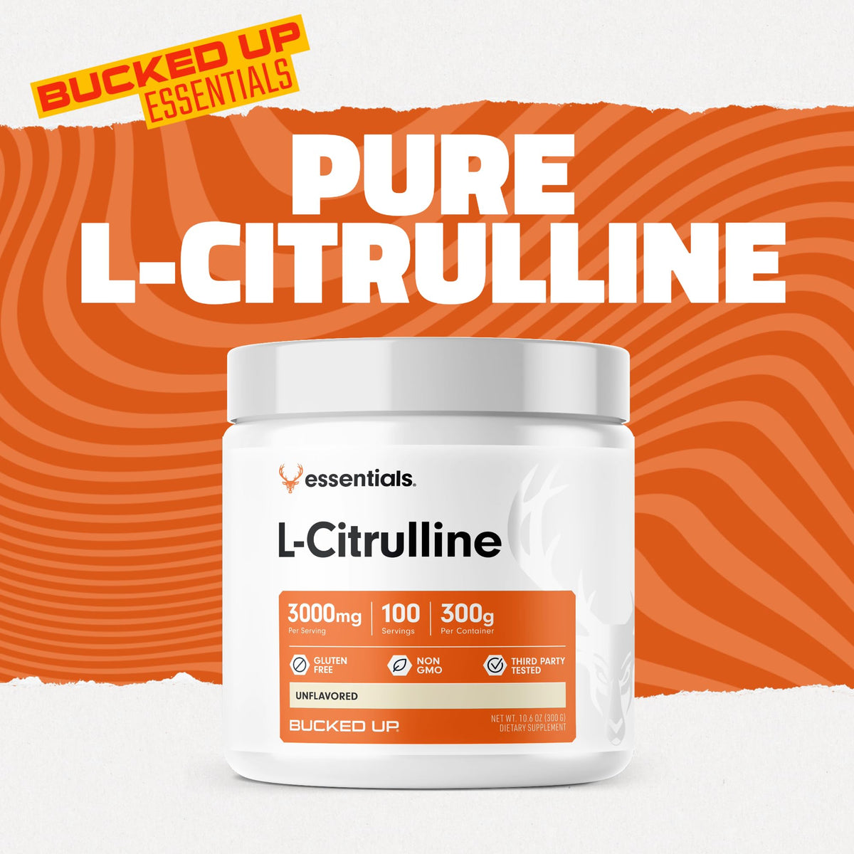 Bucked Up L-Citrulline 3000mg poudre, présentation avec des ingrédients purs