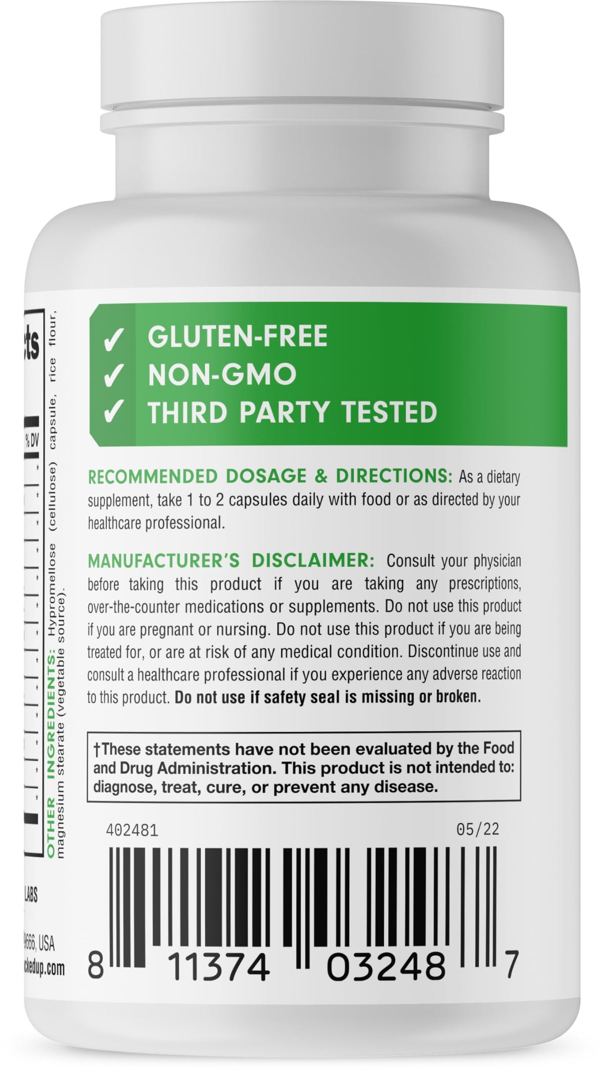 Bucked Up multi-enzymes capsules sur une surface blanche