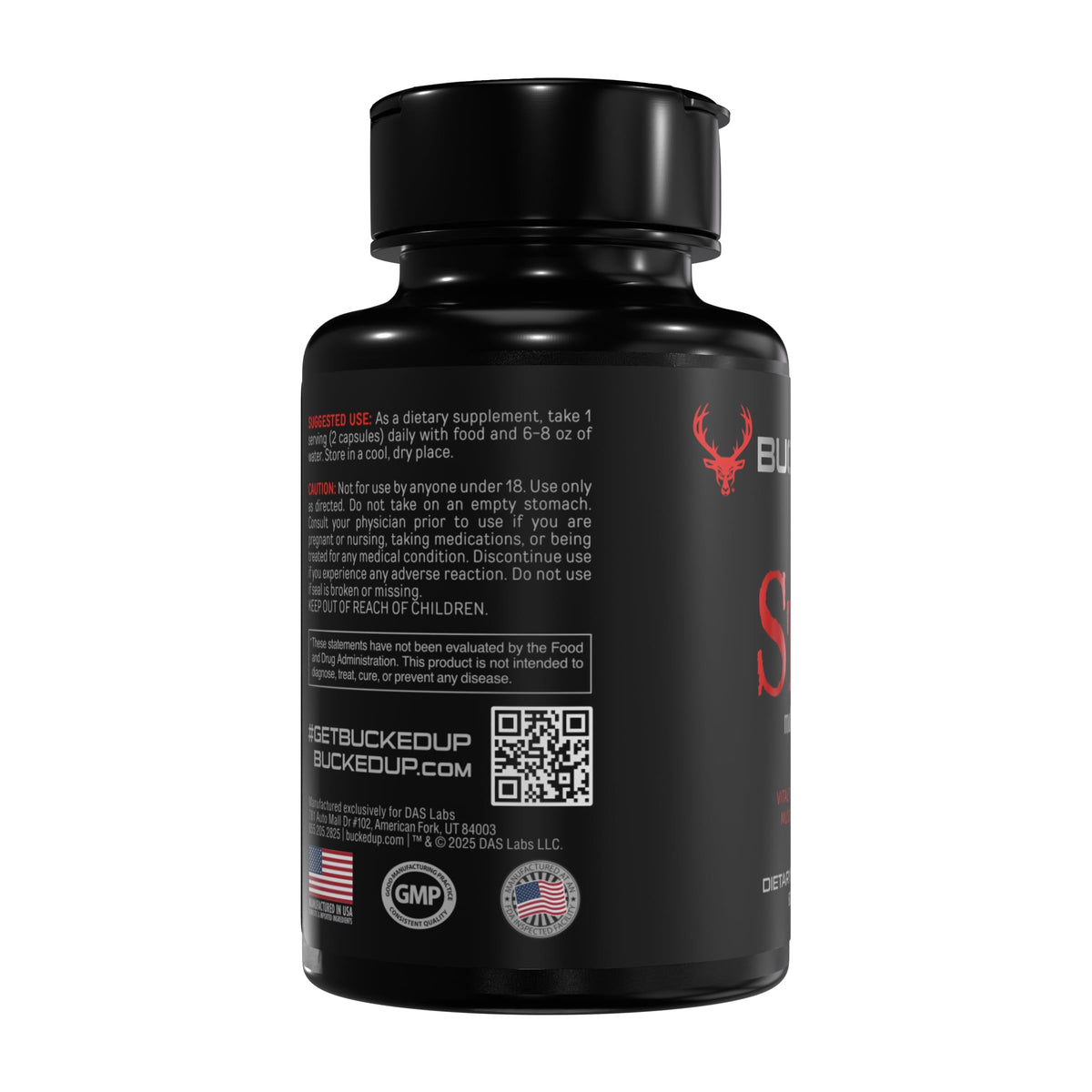 Bucked Up Multivitamines Stag capsules dans un verre d'eau