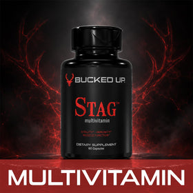 Bucked Up Multivitamines Stag présentation avec un mode de vie actif