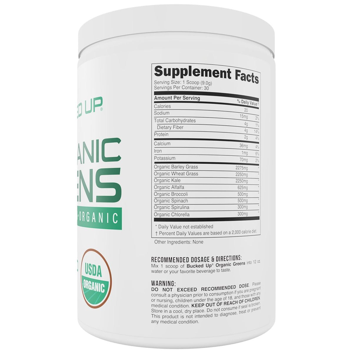 Bucked Up Poudre Superfoods Verts 327g avec cuillère doseuse