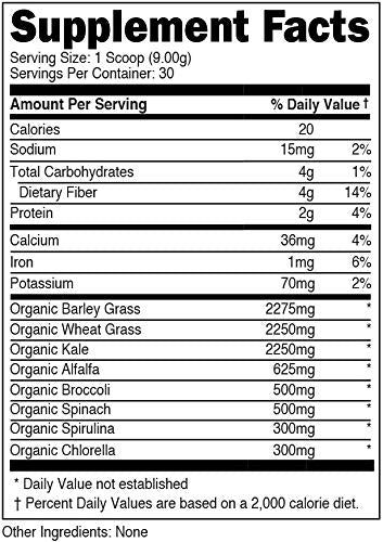 Bucked Up Poudre Superfoods Verts 327g emballage