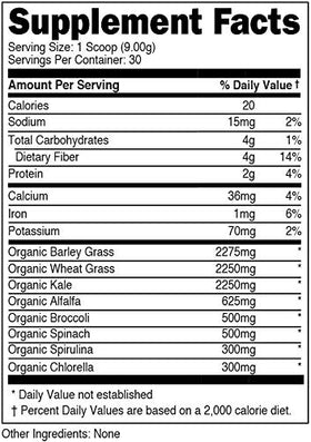 Bucked Up Poudre Superfoods Verts 327g emballage