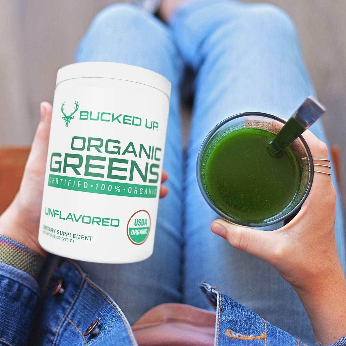 Bucked Up Poudre Superfoods Verts 327g étiquette nutritive