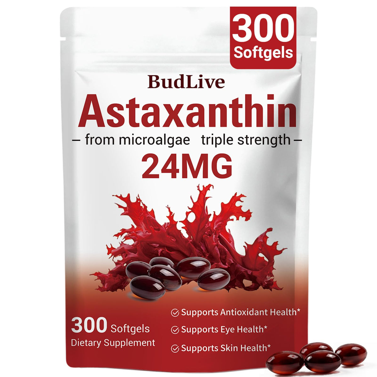 BudLive Astaxanthin 24mg gélules avec emballage avant