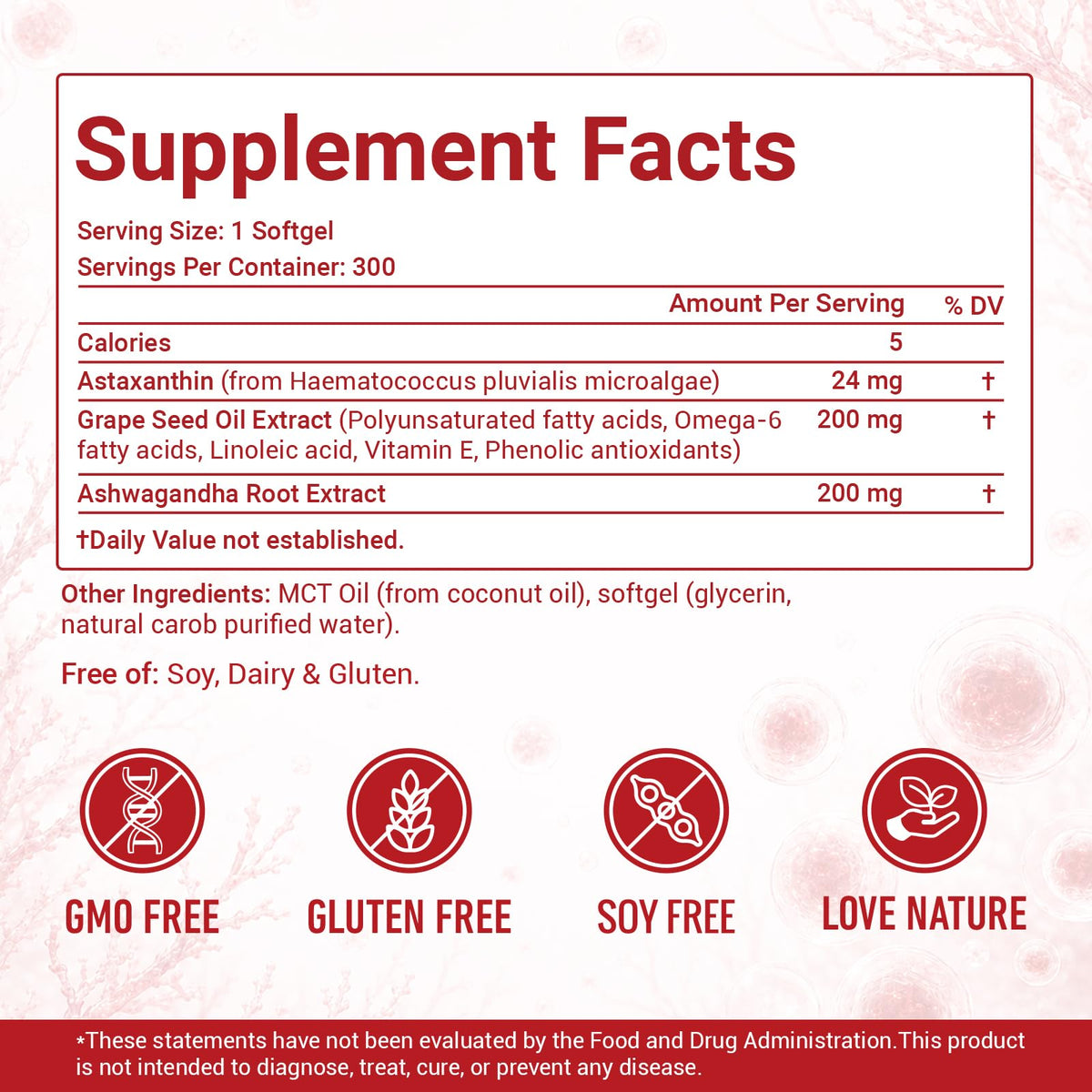 BudLive Astaxanthin 24mg gélules et emballage sur fond neutre