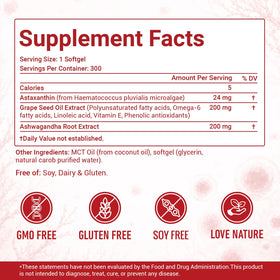 BudLive Astaxanthin 24mg gélules et emballage sur fond neutre