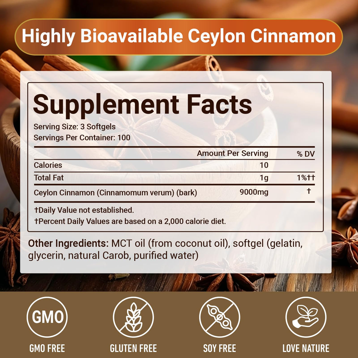 BudLive Gélules de Cannelle de Ceylan gélules dans une main