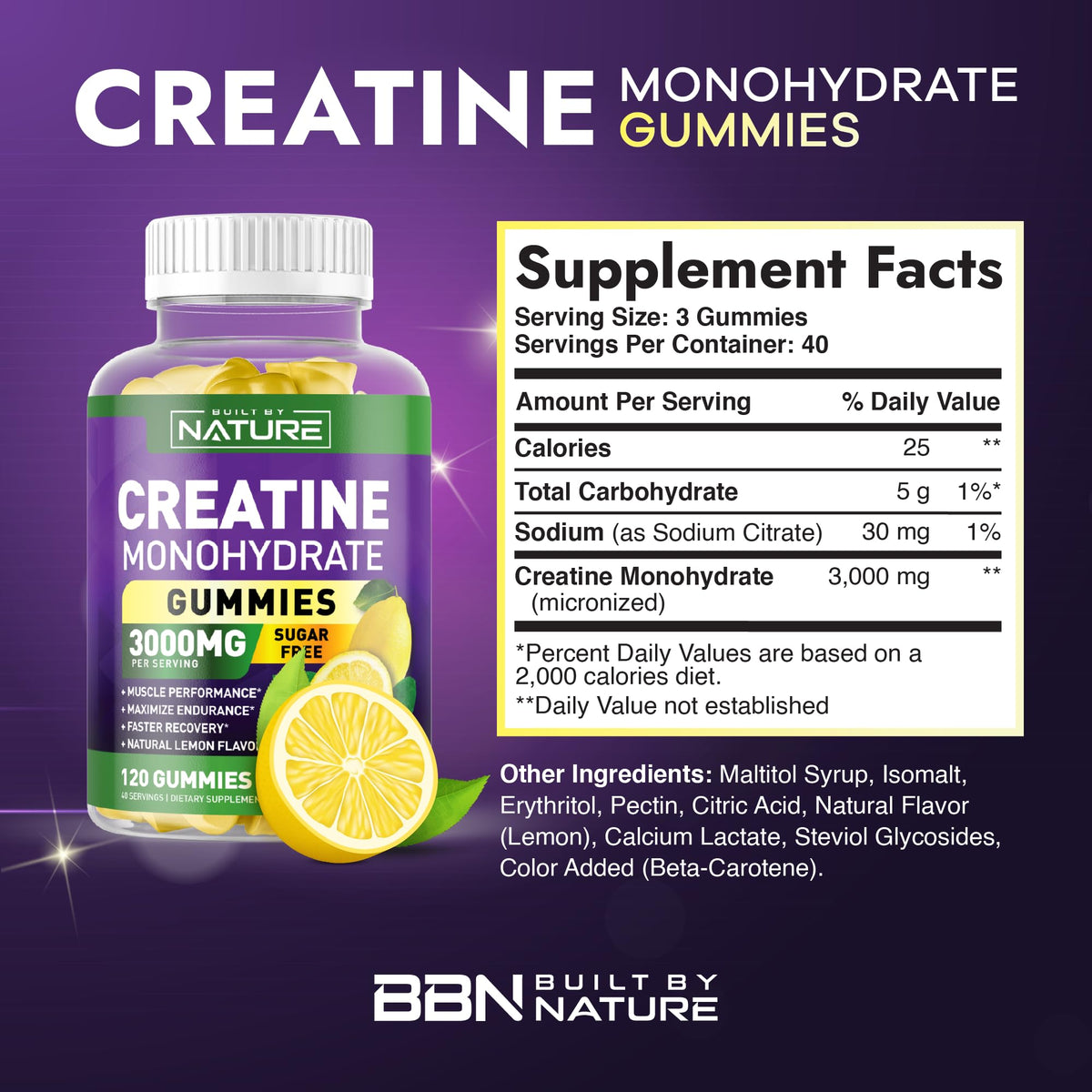 Built by Nature Gummy Creatine Monohydrate packaging