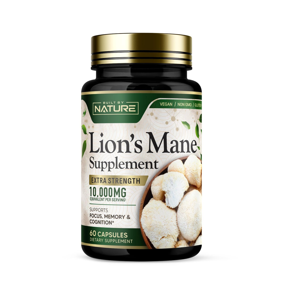 Built by Nature Lion's Mane 60 capsules vue de face